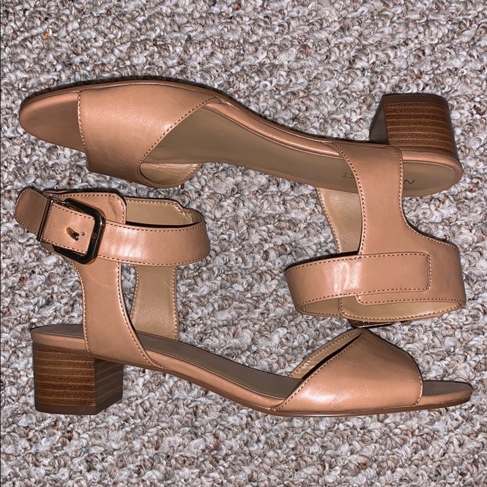 Tan kitten wedge sandals